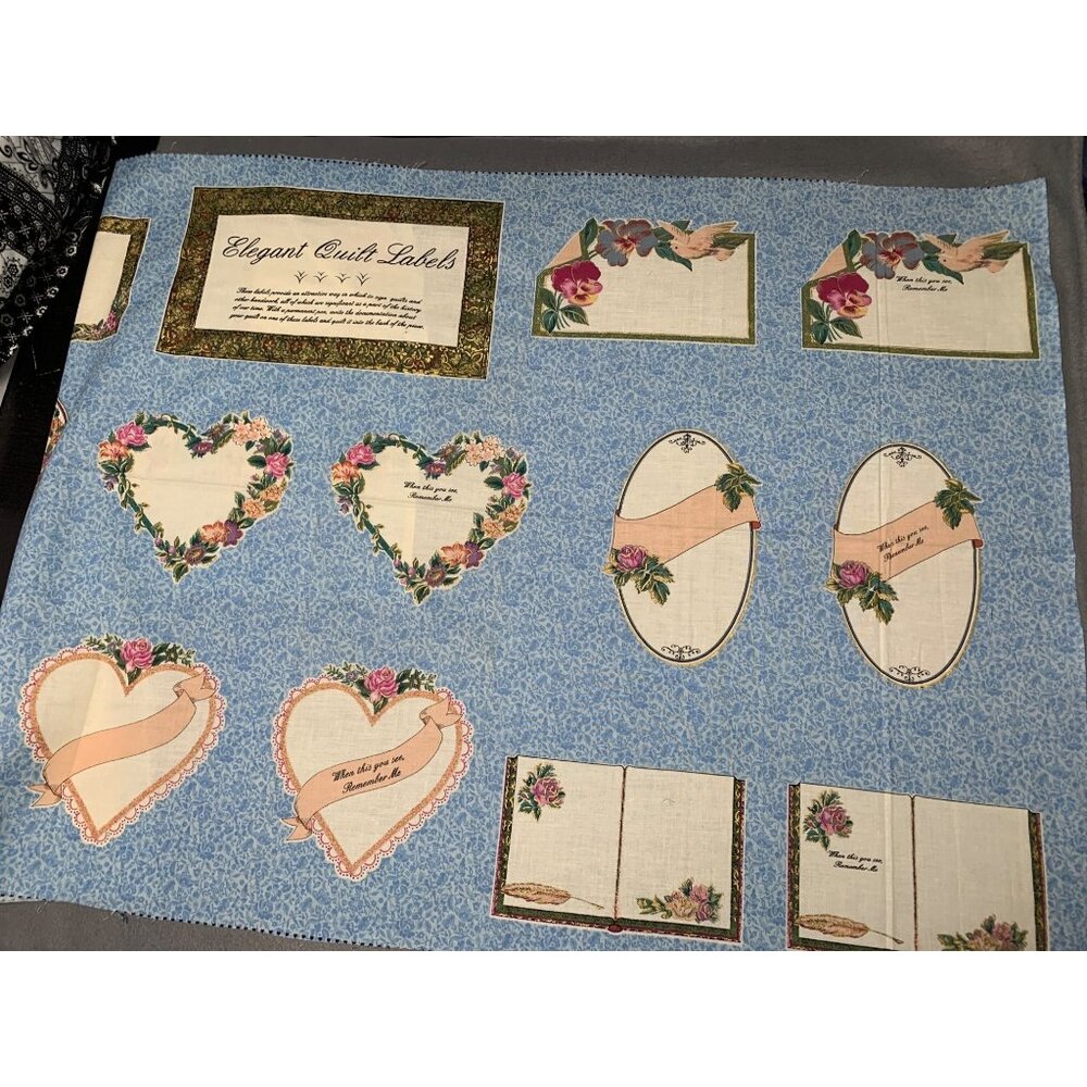 Elegant Quilt Labels Fabric Panel By Susan M. Kilbey E. E. Schenck Co Home Decor